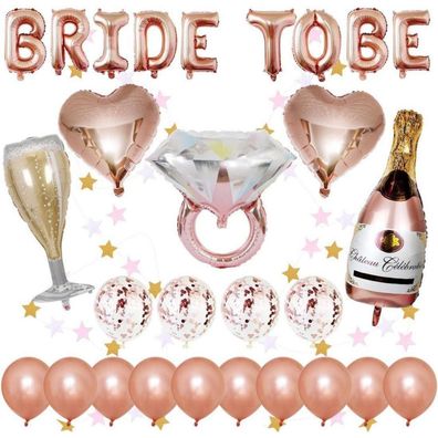 Junggesellinnenabschied Dekoration Ballon Set BRIDE TO BE Latex Folienballons