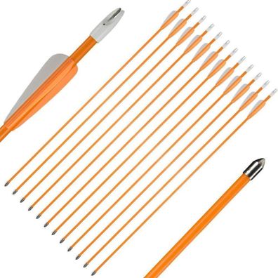 12x Huntingdoor Bogenschießen Fiberglaspfeile 28/26 Zoll Orange