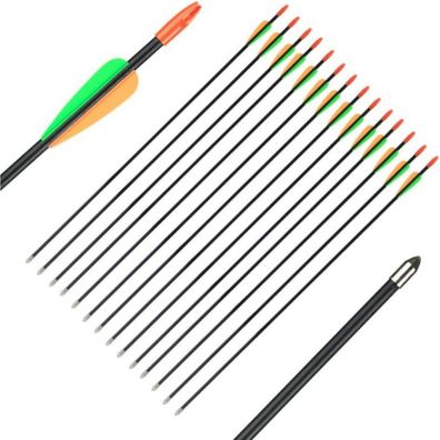 Huntingdoor 12x Bogenschießen Fiberglaspfeile 28/26 Zoll Anfänger Übungspfeile