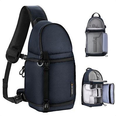 K&F Konzept Kamera Sling Tasche Blau Crossbody DSLR Schulter Fall