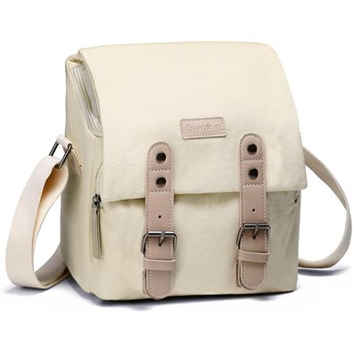 Kameratasche Wasserdicht Klein Vintage SLR-Fototasche Canvas Weiß S