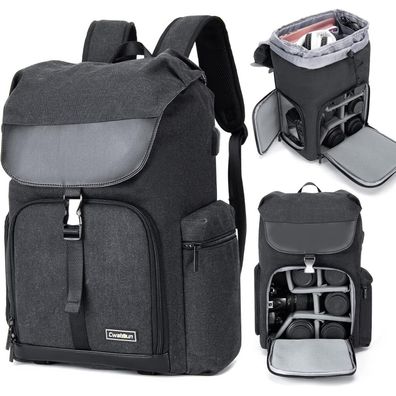 Kamerarucksack Tasche Canvas SLR DSLR spiegellos wasserdicht 15.6'' Laptop