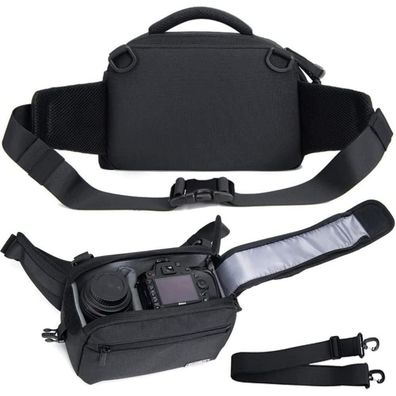 Cwatcun Kameratasche Gürteltasche Wasserdicht DSLR/SLR Kamera Schwarz