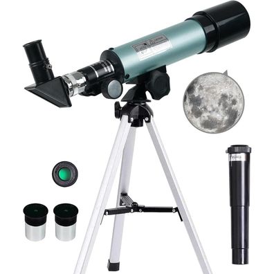 Kinder Teleskop 360/50mm Astronomisches Refraktor Mit Stativ, Reiseteleskop