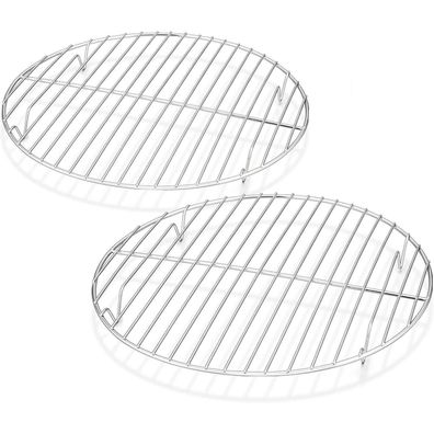 Homikit Rund Abkühlgitter 2er-Set Edelstahl Kuchen Auskühlen Dämpfen 27cm
