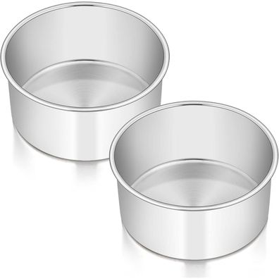 Homikit Runde Backform Edelstahl 16cm Tortenform 2er Set hochwertig rostfrei