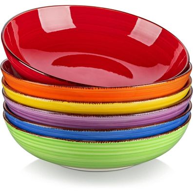 vancasso Bonita Suppenschalen 6er Set Ø 21,6 cm Steinzeug Multifunktionale Große