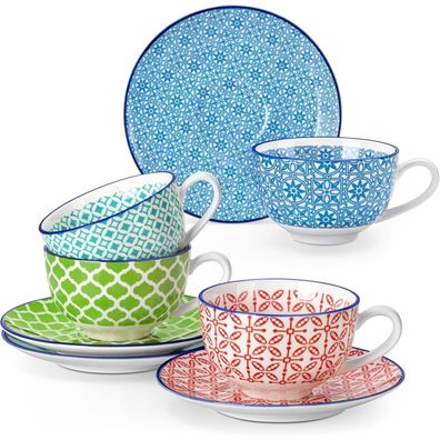 Vancasso Macaron 8-teiliges Kaffeeset Bunt Porzellan Tasse Geschirr 4 Personen