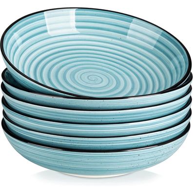 vancasso Bonbon Suppenteller Set 6-teilig 1500ml Steingut Pastateller