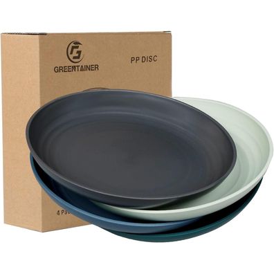 Greentainer Teller 4er Set 19.8cm Unzerbrechlich Mikrowellenfest