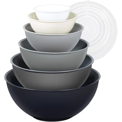 Greentainer 12-teiliges Salatschüssel Set mit Deckel, Stapelbare Rührschüssel