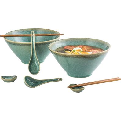 Japanisches Ramen Schüssel Set Keramik 2L Suppenschalen Bowl 2X