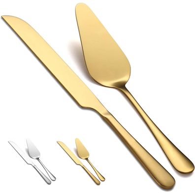 Gold Hochzeits tortenmesser und Server Set Titan-Vergoldung Edelstahl