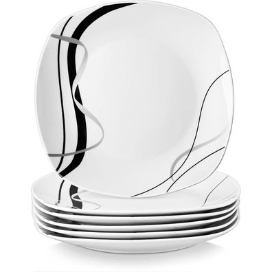 VEWEET Porzellan Speiseteller Set Fiona 6-teilig 24,7 cm Tafelservice Ergänzung