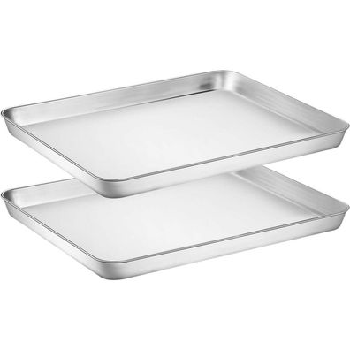 Wildone Edelstahl Backblech Set 30.5x25.4x2.5 CM 2er Pack