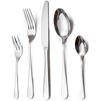 Lazahome Edelstahl Besteck Set 30 teilig für 6 Personen Silber Spiegelpoliert