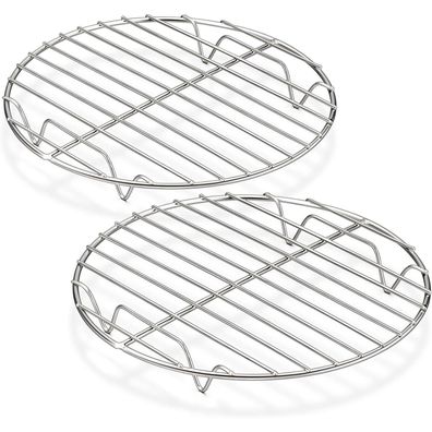 HaWare Abkühlgitter Rund 2er Set Edelstahl Kuchengitter zum Backen Kühlen 27cm