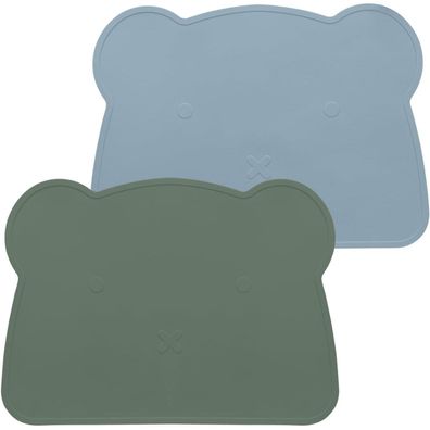 Kinder Silikon Bär Platzset 2er Set Rutschfest Abwaschbar BPA Frei