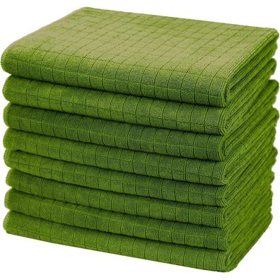 8er-Set Microfaser Küchentücher 45 x 65 cm Gras Grün