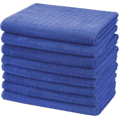 gryeer 8er-Set Microfaser Küchentücher 45x65cm Palast Blau