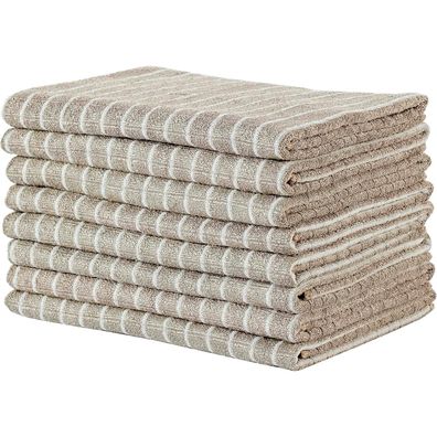 8er-Set, Saugfähige Bambus Microfaser Geschirrtücher 45x65cm Khaki