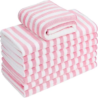 8er-Set Microfaser Küchentücher Pink 65x45cm 400g/m² Super Saugfähig