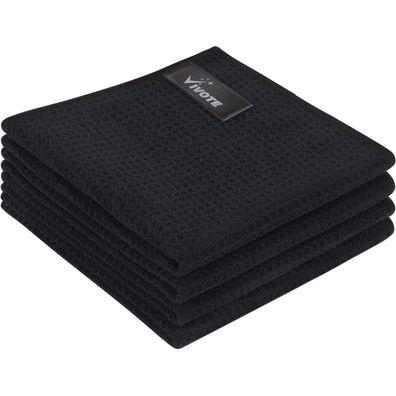 Mikrofasertuch Schwarz 4er Set 30x30cm Barista Spültücher Fusselfrei Waschbar