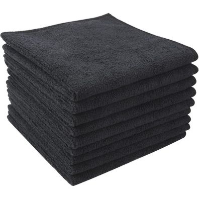 9er Pack Mikrofasertücher Schwarz Super saugfähig 30x30cm