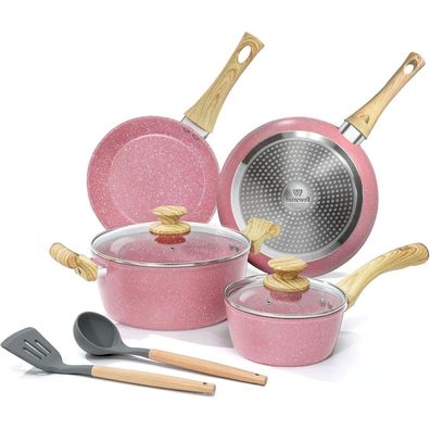 Topfsets Pfannenset Induktion 8tlg Antihaftbeschichtung mit Deckel