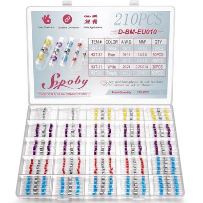 210PCS Lötverbinder Schrumpfverbinder Sopoby Welding Connector Kit