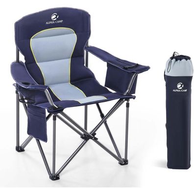 XXL Campingstuhl Klappstuhl Faltbar Angelstuhl 200kg Navy Blau