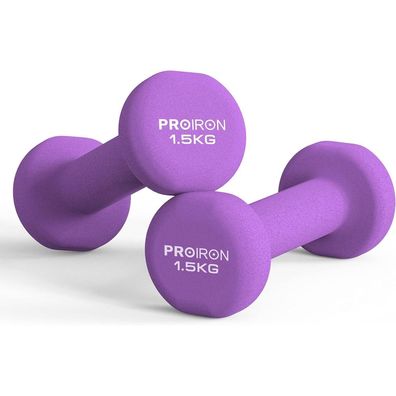 Neopren Kurzhantelset 2 x 1.5KG Damen Gymnastik Yoga Pilates Kinder Proiron