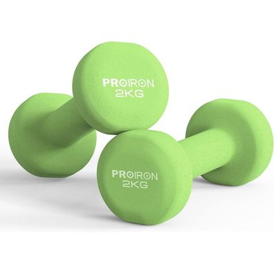 Proiron Neopren Kurzhantelset 2er-Set 2KG Frauen Gymnastik Yoga Pilates Kinder