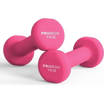 Neopren Kurzhanteln Set 2x1 KG Rosa für Damen Gymnastik Yoga Kinder