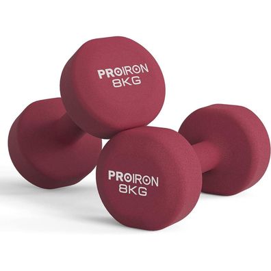 Proiron Neopren Kurzhanteln Set 2er 8KG Damen Gymnastik Yoga Pilates Kinder