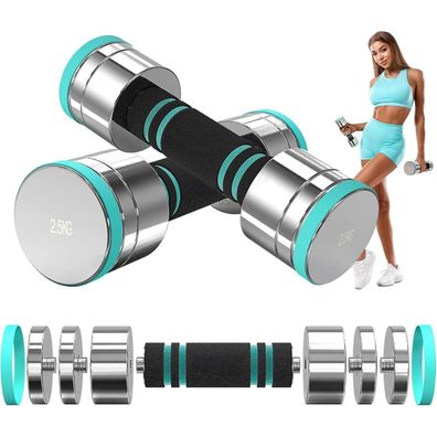 Verstellbare Stahlhanteln Set 2,5kg bis 50kg Schaumstoff Griff
