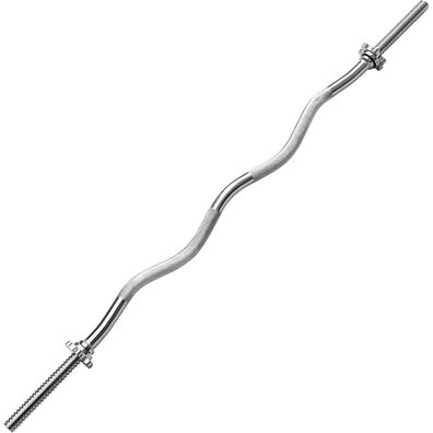 Proiron Curlstange 120cm verchromt gerändelt Sternverschlüsse Langhantelstange