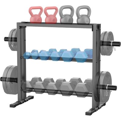 WINNOW Hantelständer 3-Tier Gewichte Aufbewahrung für Hanteln Platten