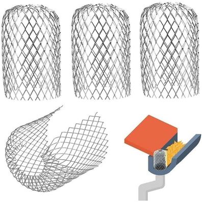 4er Set Dachrinnenschutz Alu Anti-Rost Einstellbar 2-4 Zoll Regenrohrschutz