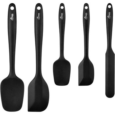 HOTEC 5 Stück Silikon Spatel Set Küchenutensilien zum Backen Kochen Mischen
