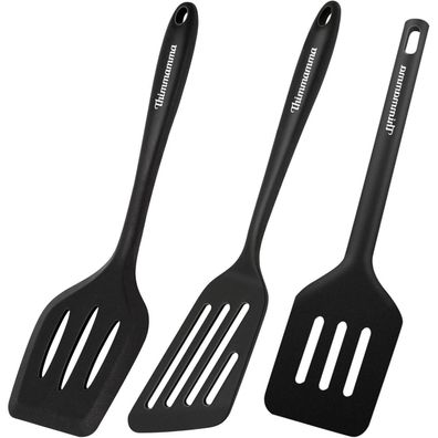 3er Set Silikon Pfannenwender Geschlitzt Spatel BPA Frei Spülmaschinenfest