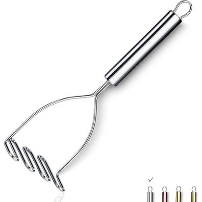Edelstahl Kartoffelstampfer Spiegelpolitur Lebensmittelstampfer 9,6 Zoll