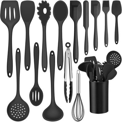Joyfair 15-teiliges Silikon Kochutensilien Set Kochbesteck Utensilienhalter