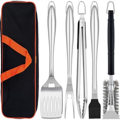Herogo Grillbesteck Set 6-teilig Edelstahl Tragetasche Männer BBQ Geschenk
