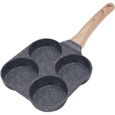 Bobikuke Pancake Pfanne 4 Loch Antihaft Aluminium Induktion Frühstück Black