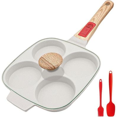 Bobikuke Spiegeleipfanne 21 cm mit Deckel und abnehmbarem Griff - Pfanne für