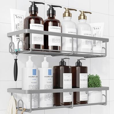 Kitsure Duschablage ohne Bohren Edelstahl Schwarz 2er Set