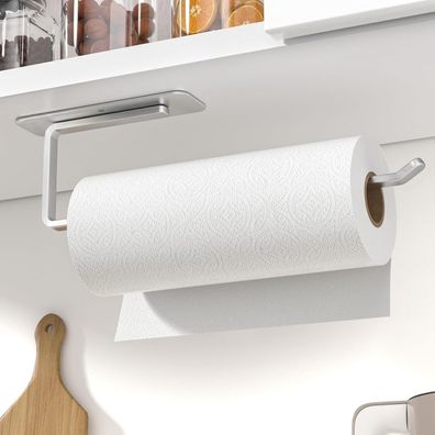 Silber Küchenrollenhalter Aluminium Unterbau Kleben Bohren 12,2 Zoll