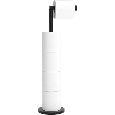 Toilettenpapierhalter stehend Edelstahl Matt-schwarz ohne Bohren - Platzsparende