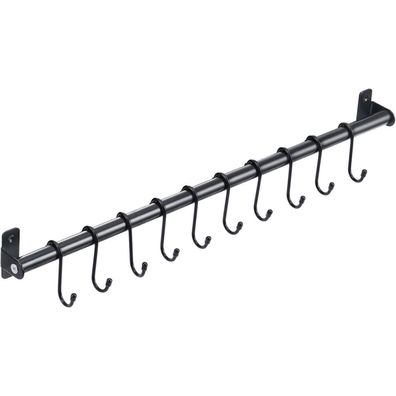 Küchenhängeleiste 10 S-Haken Pfannenhalter Relingleiste 570mm